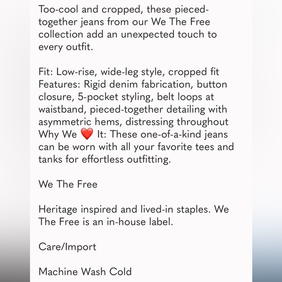 Free People We The Free Ripple Wide Leg Cropped Distressed Jeans - Picture 9 of 9